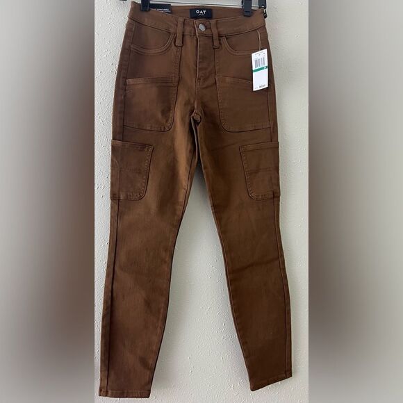 NWT Oat New York High-Rise Skinny Ankle Jeans in Cocoa Size 24 - Picture 1 of 10